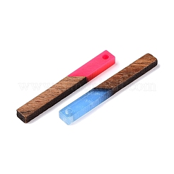 エポキシ樹脂とクルミ材のペンダント  長方形  ミックスカラー  39.5x4.5x3.5mm  穴：2mm&nbsp;RESI-N039-120
