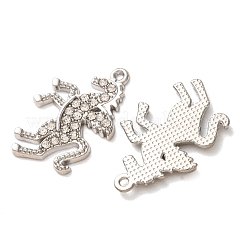 合金ラインストーンペンダント  ユニコーンチャーム  プラチナ  17.6x27x2mm  穴：1.2~1.4mm&nbsp;RB-CBAA987-03P