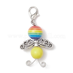 Bees Resin & Synthetic Turquoise Pendant Decorations&nbsp;HJEW-JM03536