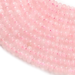 天然石ローズクォーツビーズ連売り  ロンデル  4x2mm  穴：0.9mm  約160~162個/連  14.96~15.16インチ（38~38.5cm）&nbsp;G-Z110-B18-2x4mm