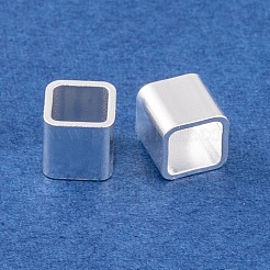 304ステンレススチールヨーロピアンビーズ  大穴ビーズ  キューブ  銀  5x5x5mm  穴：4x4mm&nbsp;FIND-Q103-05C-S