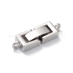 Rack Plating Brass Fold Over Clasps with Loops&nbsp;KK-L184-89P