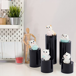 5Pcs 5 Styles Column Opaque Acrylic Jewelry Display Pedestals&nbsp;ODIS-FG0001-63