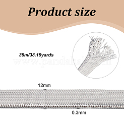 枕トリム付きキルトセット用ポリエステルコード  ホワイト  12mm&nbsp;OCOR-WH0091-73B