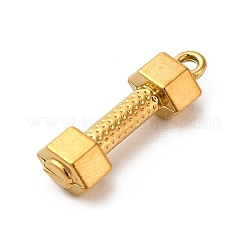 304ステンレスペンダント  ダンベルチャーム  ゴールドカラー  22x7.5x5mm  穴：1.5mm&nbsp;STAS-K273-01G