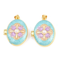 Brass Locket Pendants&nbsp;KK-D232-01G