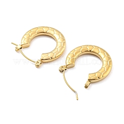 Texture Ring 304 Stainless Steel Hoop Earrings for Women&nbsp;EJEW-C067-05G