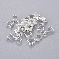 真鍮のアイスピックピンチベイル  ニッケルフリー  銀色のメッキ  10.67x5.93x3.04mm  穴：4.13mm  ピン：0.84mm&nbsp;X-IFIN-KK10-S