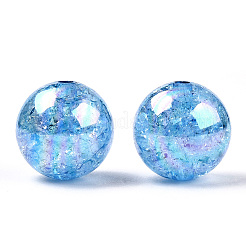 AB Color Transparent Crackle Round Acrylic Beads&nbsp;CACR-S006-04A