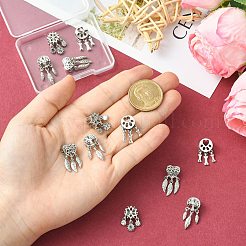 12個 4スタイル 合金ヨーロピアンビーズ  大穴ビーズ  プラチナ  混合図形  20~25.5x10~11x7~7.5mm  3個/スタイル&nbsp;FIND-CJ0005-01
