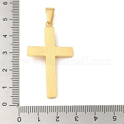 PVD真空メッキ304ステンレスペンダント  長持ちメッキ  スターチャーム付きクロス  宗教  ゴールドカラー  43x25x4.8mm  穴：8.5x5.5mm&nbsp;STAS-C105-03G