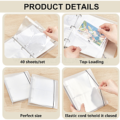 PPプラスチックと鉄製のルーズリーフファイルフォルダー  長方形  透明  220x185x31mm&nbsp;AJEW-WH0481-737