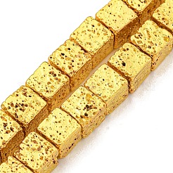 Electroplated Natural Lava Rock Beads Strands&nbsp;G-E602-03-B