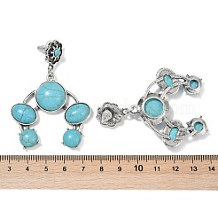 Alloy Synthetic Turquoise Dangle Stud Earrings&nbsp;EJEW-U053-07AS