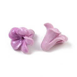 染色された合成珊瑚彫刻ビーズ  花  ツートン  ミディアム蘭  15.5x16~17.5x16~17.5mm  穴：1.2mm&nbsp;GG-CBA1CDD-01B-01