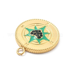 304 Stainless Steel Enamel Rhinestone Pendants&nbsp;STAS-L283-38G
