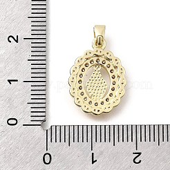 真鍮製マイクロパヴェキュービックジルコニアペンダント  聖母マリア  18KGP本金メッキ  オーバル  18x13x3mm  穴：4x2.5mm&nbsp;KK-P336-01E-G