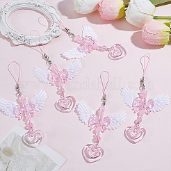 5Pcs Plastic Angel Wing Bowknot Pendant Decorations&nbsp;AJEW-ME0002-80