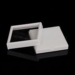 内側ベルベットやスポンジでプラスチック製の包装箱  正方形  古いレース  60x60x20mm&nbsp;OBOX-N001-01B