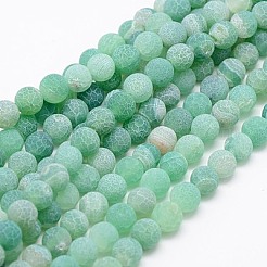 Natural & Dyed Crackle Agate Bead Strands&nbsp;G-T056-8mm-06