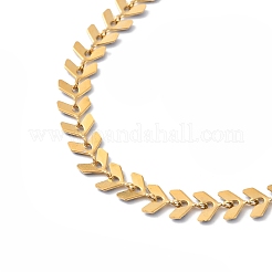 Enamel Ear of Wheat Link Chain Necklace&nbsp;NJEW-P220-02G-02