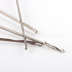 覆われたプラスチック製のハンドル付き鉄かぎ針編みのフック  クリムゾン  144~146x12x3.5mm  ピン：1mm  約50個/袋&nbsp;TOOL-S007-01