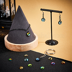 フラットバックガラスカボション  ドラゴンアイ模様のドーム/半円形  ミックスカラー  8x3mm  2個/カラー  50色  100個/袋  2bags  200個/箱&nbsp;GGLA-PH0001-01A-02