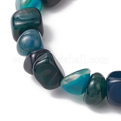 Natural Agate Nuggets Beaded Stretch Bracelets for Men Women&nbsp;BJEW-JB11957-01