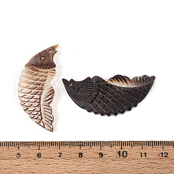 天然の黒リップシェル彫刻ペンダント  魚のチャーム  45.5~48x19~21x2.5~4.5mm  穴：1.6mm&nbsp;SSHEL-N041-06