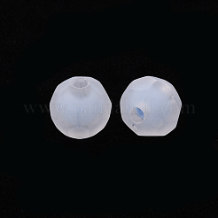 透明なアクリルビーズ  二層ビーズ  艶消し  多面カット  ラウンド  コーンフラワーブルー  9.5x9.5mm  穴：2mm  約1041個/500g&nbsp;TACR-S152-04C-SS2113