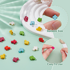 合成ターコイズビーズ連売り150本  染め  クロス  カラフル  10x8x3mm  穴：1mm&nbsp;TURQ-ME0001-01D