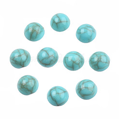 アクリルカボション  天然石風  半円  ミディアムターコイズ  6x3mm&nbsp;SACR-N016-01A-01