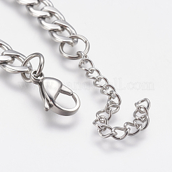 Tarnish Resistant Men's 304 Stainless Steel Curb Chain Bracelets&nbsp;STAS-I075-49A