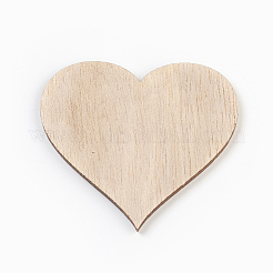 ウッドカボション  レーザーカットウッドシェイプ  ハート  バリーウッド  49~49.5x52x2.5mm&nbsp;WOOD-L007-13