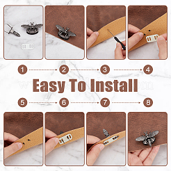 5スタイルの鳥/蝶/猫の合金製バッグツイストロック留め具  ハンドバッグターンロック  バッグ交換用アクセサリー  ミックスカラー  25~68x28~59x6~24mm&nbsp;FIND-PH0017-37