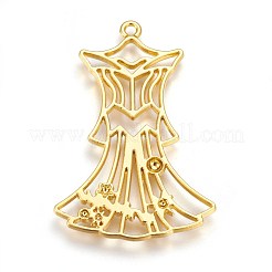 Zinc Alloy Open Back Bezel Pendants&nbsp;PALLOY-WH0039-06G-D