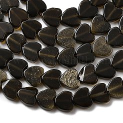 Natural Golden Sheen Obsidian Beads Strands&nbsp;G-A272-A01-33A