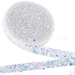 5mのラインストーンリボン  スターズホットドリルストリップ  ホワイト  1/2インチ（14mm）〜5/8インチ（15mm）  約5.47ヤード（5m）/セット&nbsp;OCOR-CY0002-01B