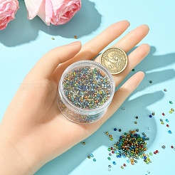 ガラスシードビーズ200g  銀並ぶ丸い穴  丸い小さなビーズ  ミックスカラー  2mm  穴：1mm  200 G /セッティング&nbsp;SEED-YW0002-85C