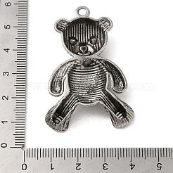 チベット風合金チャーム  クマ  アンティークシルバー  50x33.5x8.5mm  穴：2.5mm&nbsp;FIND-A042-21AS