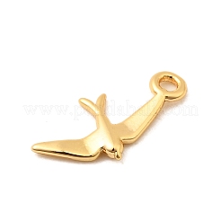 真鍮製チャーム  ニッケルフリー  18KGP本金メッキ  鳥  13.5x6.5x1mm  穴：1.2mm&nbsp;KK-C117-05G