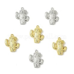 キュービックジルコニアペンダント付き真鍮6色2個  サボテン  ミックスカラー  19.5x16x4mm  穴：1.4mm  3個/カラー&nbsp;KK-CJ0003-52