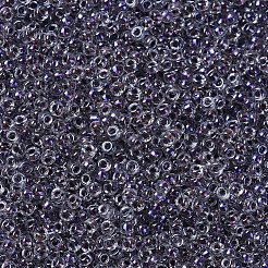 MIYUKIラウンドロカイユビーズ  日本製シードビーズ  （rr3203)マジックバイオレットライニングクリスタル  11/0  2x1.3mm  穴：0.8mm  約1111個/10g&nbsp;X-SEED-G007-RR3203