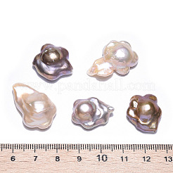 バロック天然有核ケシパールビーズ  養殖淡水パール  花  ロージーブラウン  15.5~32.5x15~18x6.5~10mm  穴：0.8mm&nbsp;PEAR-S020-A02-1