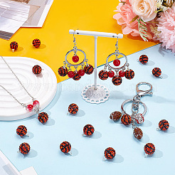 20Pcs Round Polymer Clay Rhinestone Pendants&nbsp;PALLOY-OC00049