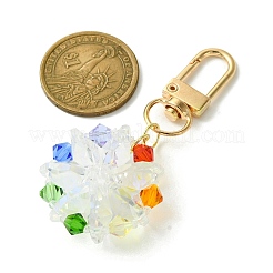 Flat Round Glass Pendant Decorations&nbsp;HJEW-TA00195