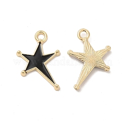 合金エナメルチャーム  ミックスカラー  星のチャーム  ゴールドカラー  22x16.5x1.5mm  穴：2mm&nbsp;PALLOY-I217-11G