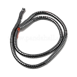 グレード2A磁気なし合成ヘマタイトビーズ連売り  ヒシビーズ  フラットラウンド/ディスク  4.5x2.5mm  穴：1mm  約160個/連  16インチ&nbsp;G-F161-16C