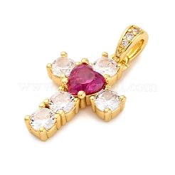 Brass Micro Pave Cubic Zirconia Pendants&nbsp;KK-P288-03G
