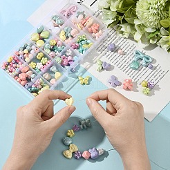 不透明アクリル模造パールビーズ199個  混合図形  ミックスカラー  5.5~20x5.5~34x4.5~13mm  穴：1.5~3mm&nbsp;OACR-YW0003-13